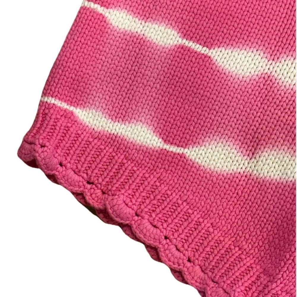 Love Shack Fancy NWT Pink Tie Dye Knit Shorts Scallop Hem High Waist M - Picture 3 of 5